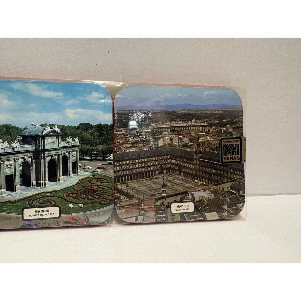 Spain Tourist Souvenir Coaster Set of 6 iconic places Espana cork back‎ vintage